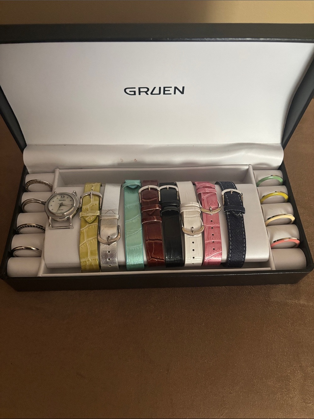GRUEN Women's Interchangeable Watch with Multi-Color Straps
